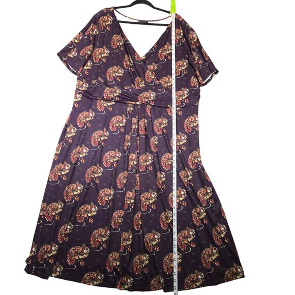 Lady Voluptuous London Womens 30 32 Dress Mandala Chameleon Novelty Print Midi - Picture 7 of 12